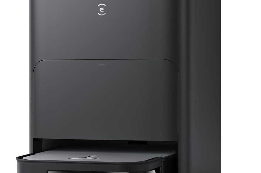 ECOVACS DEEBOT X2 Omni Aspirateur Robot Laveur Blanc avec Station,Aspiration 8000Pa,Design carré Mince,Levage des Patins de 15mm,Lavage à l'eau Chaude des Patins,Évitement des Obstacles (Noir)