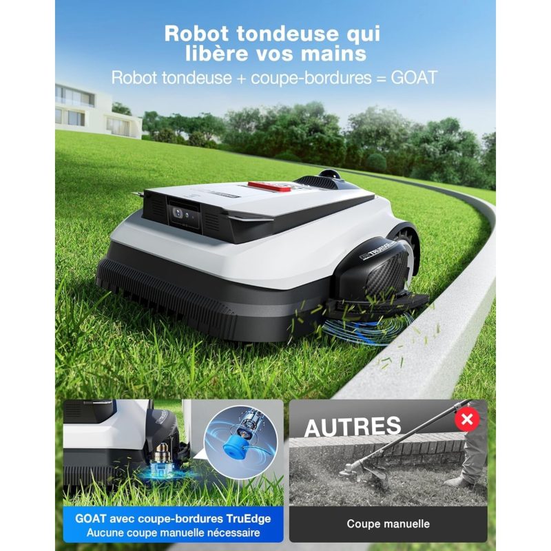 Robot tondeuse Ecovacs GOAT A1600 LiDAR Pro pour un gazon impeccable sans effort